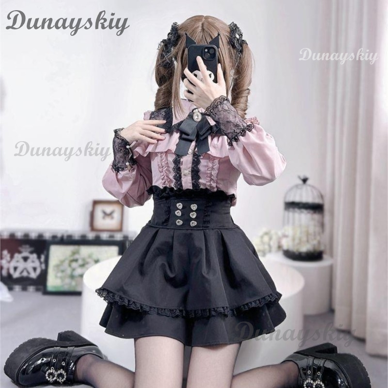 Anime Merchandise For Girls - Jirai Kei Lolita Outfit Mädchen Langarm